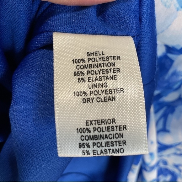 Eliza J blue floral sleeveless flyaway back dress size 10 D136 - Picture 10 of 13